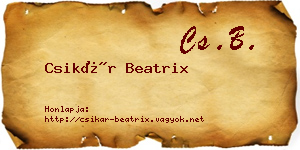 Csikár Beatrix névjegykártya