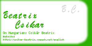 beatrix csikar business card
